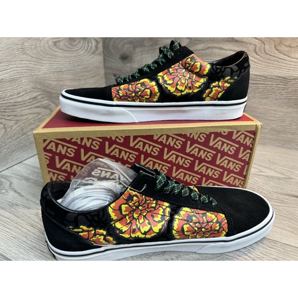 Vans Old Skool Dia de los Muertos Marigold Sneakers Mens 8 Womens 9.5 NIB